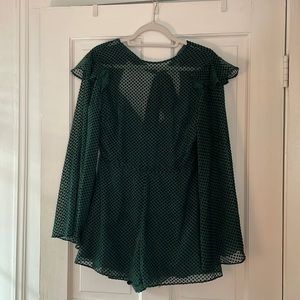 Keepsake, Emrald Green, Backless Romper